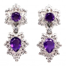 Сережки. Натуральний аметист. Срібло 925. С6117