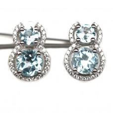 Сережки. Натуральний топаз. Срібло 925. С6118