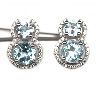 Сережки. Натуральний топаз. Срібло 925. С6118