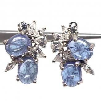 Сережки. Натуральний танзаніт. Срібло 925. С6120