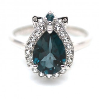 Каблучка. Натуральний топаз лондон. Срібло 925. К6133