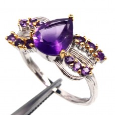 Каблучка. Натуральний аметист. Срібло 925. К6136