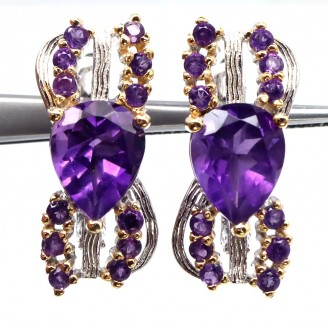 Сережки. Натуральний аметист. Срібло 925. С6140