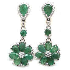 Сережки. Натуральний смарагд. Срібло 925. С6142