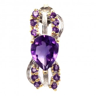 Підвіска. Натуральний аметист. Срібло 925. П6145