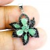 Підвіска. Натуральний смарагд і шпінель. Срібло 925. П6154