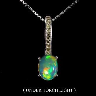 Підвіска. Натуральний опал і сапфір. Срібло 925. П6159