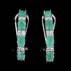 Сережки. Натуральний смарагд. Срібло 925. С6161