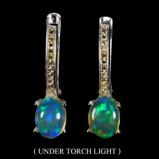 Сережки. Натуральний опал і сапфір. Срібло 925. С6164