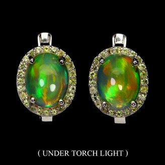 Сережки. Натуральний опал і сапфір. Срібло 925. С6167