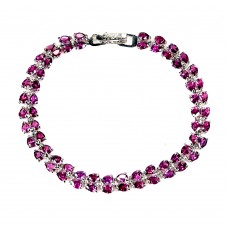 Браслет. Натуральний гранат родоліт. Срібло 925. Б6173