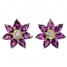 Сережки. Натуральний аквамарин, сапфір і танзаніт. Срібло 925. С6180