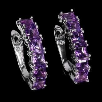 Сережки. Натуральний аметист. Срібло 925. С6181