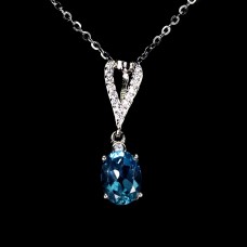 Підвіска. Натуральний топаз Лондон. Срібло 925. П6188