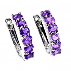 Сережки. Натуральний аметист. Срібло 925. С6189