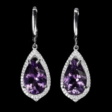 Сережки. Натуральний аметист. Срібло 925. С6198