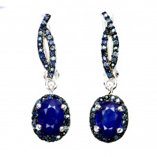 Сережки. Натуральний сапфір. Срібло 925. С6199