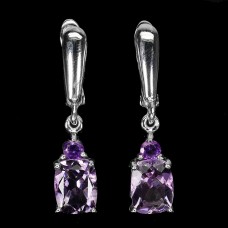 Сережки. Натуральний аметист. Срібло 925. С6201