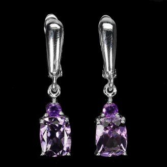 Сережки. Натуральний аметист. Срібло 925. С6201
