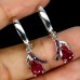 Сережки. Натуральний рубін. Срібло 925. С6204