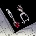 Сережки. Натуральний рубін. Срібло 925. С6204
