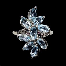 Каблучка. Натуральний топаз і гранат родоліт. Срібло 925. К6205