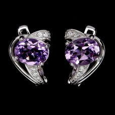 Сережки. Натуральний аметист. Срібло 925. С6228