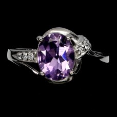 Каблучка. Натуральний аметист. Срібло 925. К6230