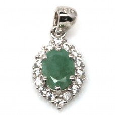 Підвіска. Натуральний смарагд. Срібло 925. П6261