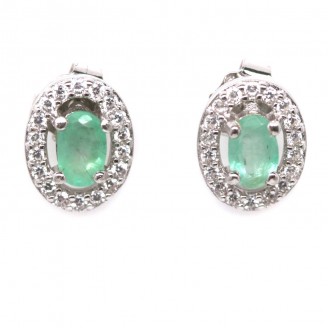 Сережки. Натуральний смарагд. Срібло 925. С6262
