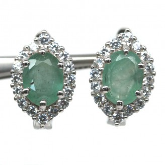Сережки. Натуральний смарагд. Срібло 925. С6263
