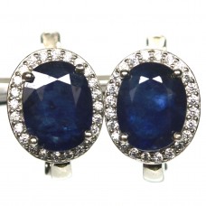 Сережки. Натуральний сапфір. Срібло 925. С6264
