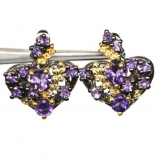 Сережки. Натуральний аметист. Срібло 925. С6272