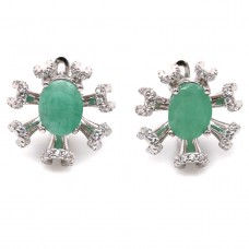 Сережки. Натуральний смарагд. Срібло 925. С6273