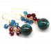 Сережки. Натуральна бірюза, апатит і рубін. Срібло 925. С6276