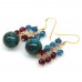 Сережки. Натуральна бірюза, апатит і рубін. Срібло 925. С6276