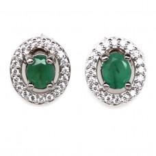 Сережки. Натуральний смарагд. Срібло 925. С6277