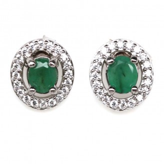 Сережки. Натуральний смарагд. Срібло 925. С6277