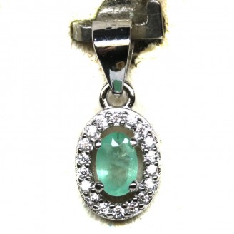 Півдвіска. Натуральний смарагд. Срібло 925. П6279