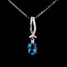Підвіска. Натуральний топаз Лондон. Срібло 925. П6288