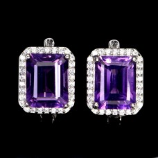 Сережки. Натуральний аметист. Срібло 925. С6294