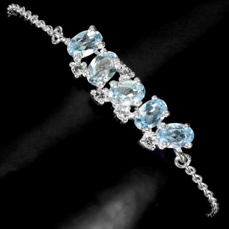 Браслет. Натуральний топаз. Срібло 925. Б6303