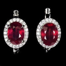 Сережки. Натуральний рубін. Срібло 925. С6311