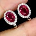 Сережки. Натуральний рубін. Срібло 925. С6311