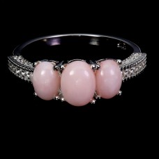 Каблучка. Натуральний опал рожевий. Срібло 925. К6315