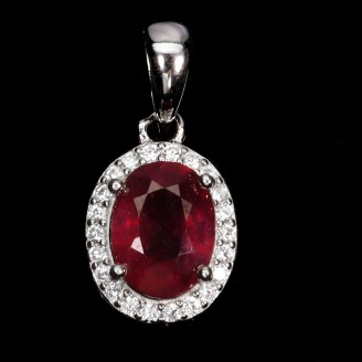 Підвіска. Натуральний рубін. Срібло 925. П6324