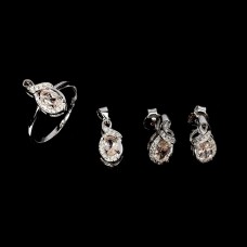 Набір. Натуральний морганіт. Срібло 925. Н6328 Набір. Натуральний морганіт. Срібло 925. Н6328