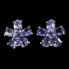 Сережки. Натуральний танзаніт. Срібло 925. С6333