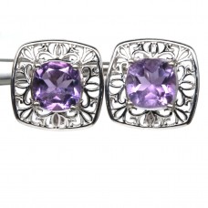 Сережки. Натуральний аметист. Срібло 925. С6339