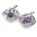 Сережки. Натуральний аметист. Срібло 925. С6339
